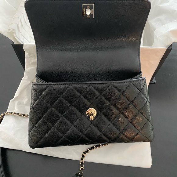 Chanel Coco Small Flap Black Caviar Leather Quilted
Top Handle/Shoulder Bag - Picture 3 of 9